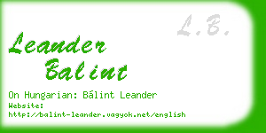 leander balint business card