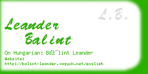 leander balint business card
